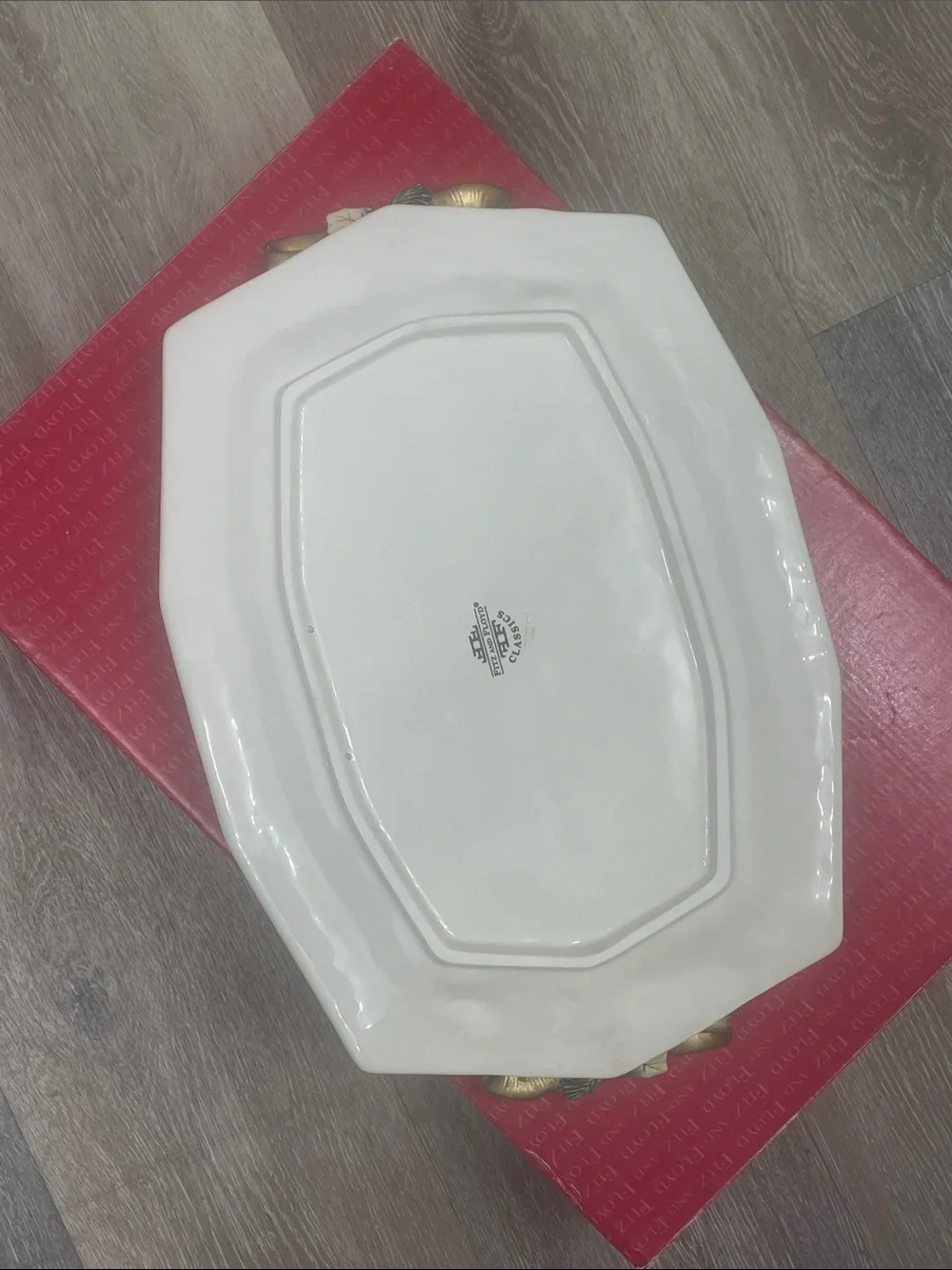 Fitz & Floyd Snowy Woods Oval Serving Platter 1996 Christmas 15x10